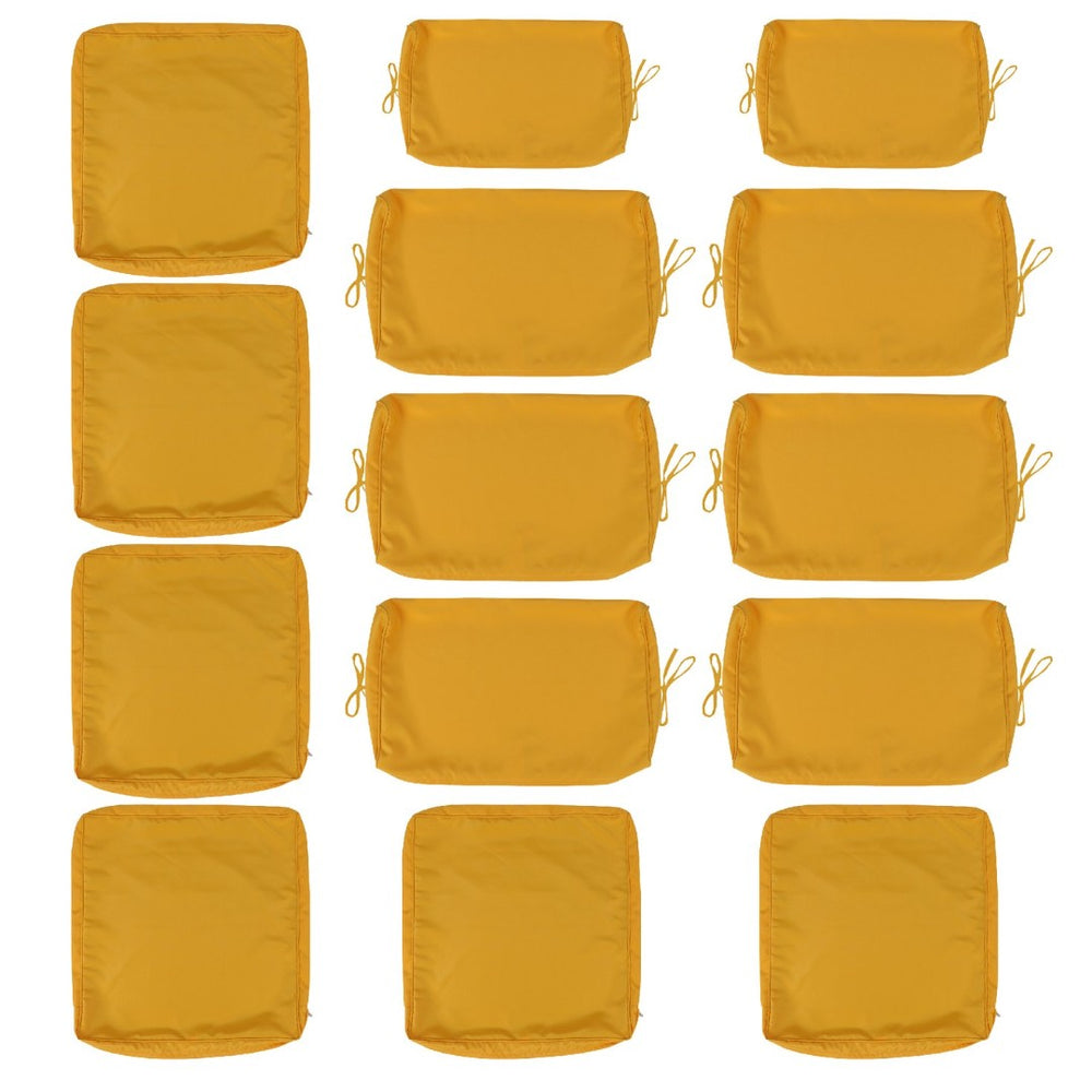 English Elm Cushion Slipcovers 14 Piece Set for Wicker Sectional Patio Sofa Uv Resistant Polyester Yellow W2911P286666