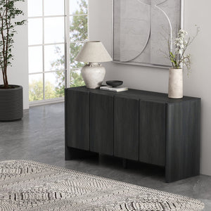 English Elm Linda 60" Sideboard Charcoal Gray — Minimalist 4-Door Soft-Close Storage with Adjustable Shelves & TV Stand (70") B365P397672