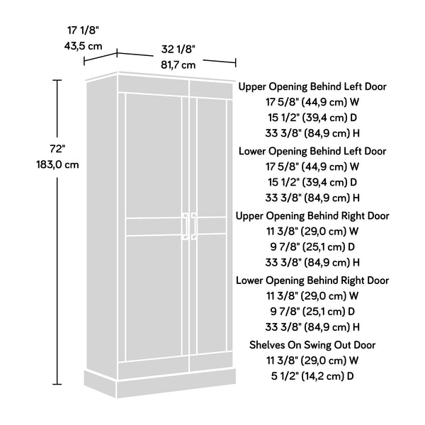 English Elm Storage Cabinet Rustic Brown Engineered Wood Tall Organizer with Adjustable Shelves for Pantry, Office, Shoes, Durable Design, Quick Assembly B356P402671