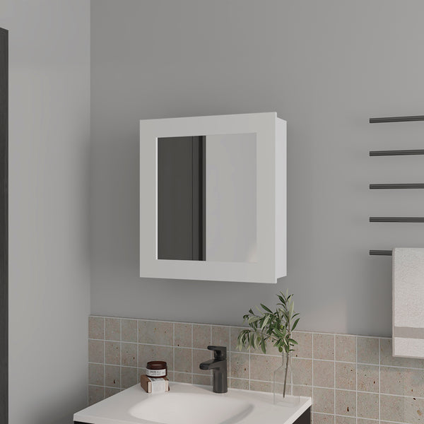 English Elm Medicine Cabinet Hailey White Mirrored Door Compact Wall Storage with Two 9"x16.5" Shelves, Durable Engineered Wood B092P238753