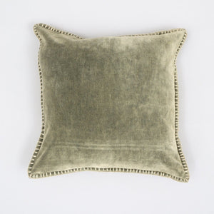 English Elm Stonewashed Cotton Velvet Throw Pillow - Hand-Stitched Edges, Plush Luxury Accent For Any Space B346P321286-GIGA