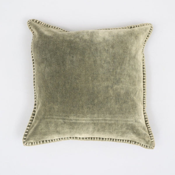 English Elm Stonewashed Cotton Velvet Throw Pillow - Hand-Stitched Edges, Plush Luxury Accent For Any Space B346P321286-GIGA