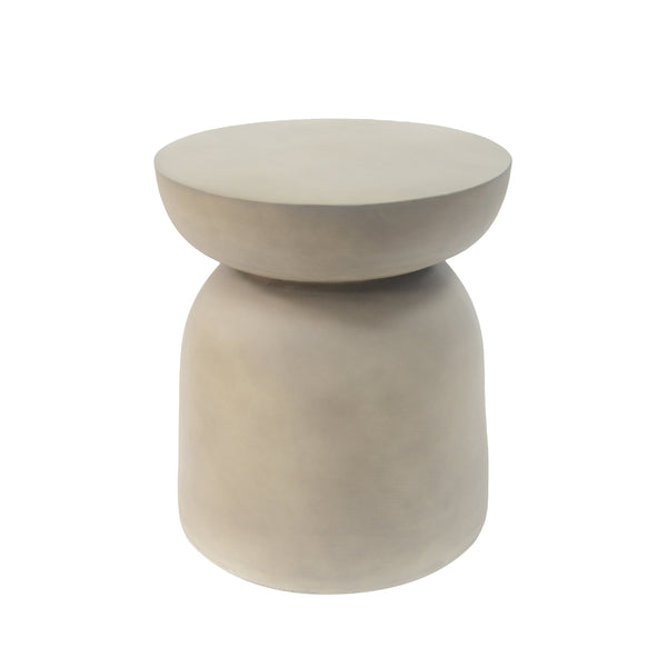 English Elm Christopher Knight Home® - Outdoor Round Top MGO Drum Side/End Table — Lightweight Concrete Accent Table for Indoor & Patio Use LIGHT GREY N773P205025G