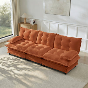 English Elm 107" Modular Cloud Sectional Sofa Deep Seat Chenille Upholstered Living Room Couch Orange W714S01737