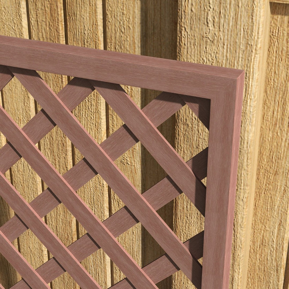 English Elm Outsunny Raised Garden Bed With Trellis Lattice - Freestanding Planter For Climbing Plants & Vines W2225P217234-GIGA