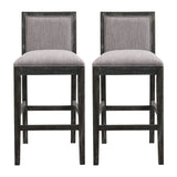 Christopher Knight Home® - Noble House - - 30.5 Inch Height Bar Stools Set Of 2, Rubber Wood Frame,Fabric Sponge Cushion And Upholstered Barstools, Retro Bar Chairs Suitable For Kitchen Island,Bedroom,Dining Room.