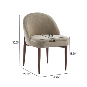 English Elm Christopher Knight Home® - Fabric Chenille Upholstered Iron Dining Chair with Ergonomic Curved Back, Plush Cushioning, Durable Frame Light Camel,Walnut 27.25 L x 24 W x 22.5 H N776P272026M