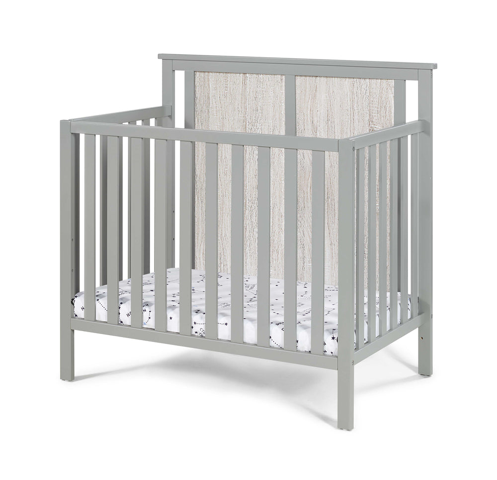 English Elm Connelly Mini Crib 3-in-1 Convertible Daybed to Twin with Mattress Pad, Reversible Two-Tone Finish Grey B022P204869