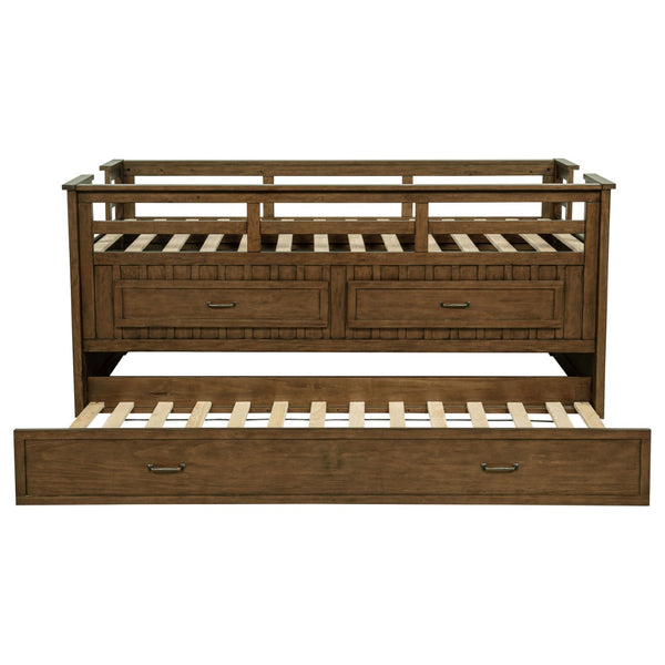 English Elm Starboard Twin Storage Bed with Trundle Pine Frame Cabin Style Kids Room B062S01721