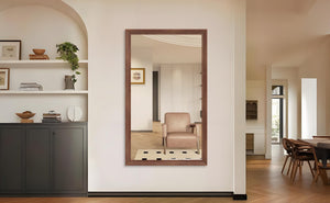 English Elm 60"x36" Oversized Modern Rectangle Mirror with Aluminum Frame Explosion-Proof Glass for Bathroom and Bedroom Yellow+Coral W708P297672