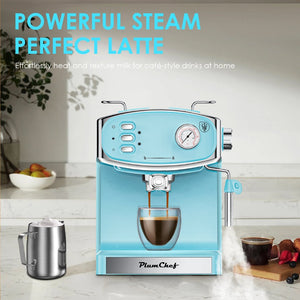English Elm Plum Semi-automatic Espresso Machine with Steam Wand and 20-bar Pump for Home W1002P414509