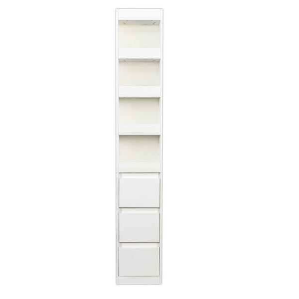 English Elm 70.87" H Modern Wooden Tall Storage Cabinet With 4 Shelves, 3 Drawers For Organized Display & Style W331P281202