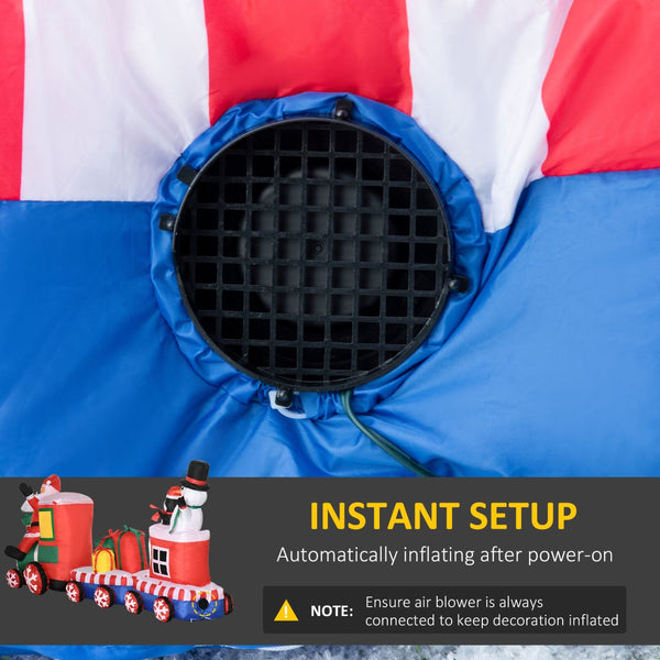 English Elm Outsunny 8Ft Inflatable Christmas Train With Santa, Snowman, Penguin & Gifts – Led Yard Decor! W2225P229102-GIGA