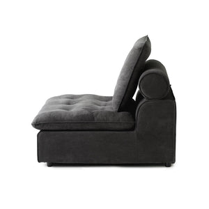 English Elm Sky Cloud Deluxe Adjustable Sectional Sofa - Elegant Grey Velvet 4-Seater For Modern Living Spaces B341S00028-GIGA