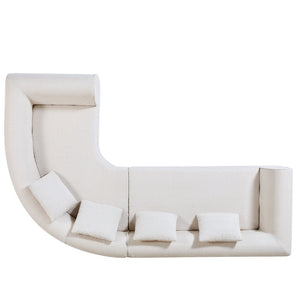 English Elm Package Curved Low-profile L-shaped Sectional Foam Sofa for Modern Living Rooms N767P366010A