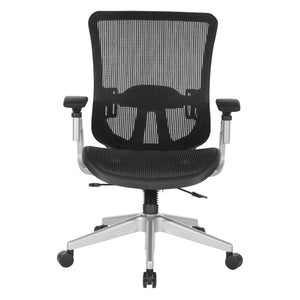 OSP Home Furnishings Vertical Mesh Back Office Chair with Lumbar Support Synchro Tilt and Pneumatic Lift 889-T11N6421R