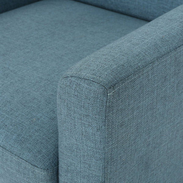 English Elm Christopher Knight Home® - CLUB Vintage-Inspired Fabric Club Chair with Nailhead Trim & Scroll Arms, Birch Legs, Contemporary Comfort Blue 31.5 L x 27.75 W x 18.5 H 60848.00BLU