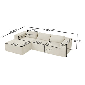 English Elm Christopher Knight Home® - 107" Compressed Sectional Sofas In Elegant Khaki - Modular Design, Cloud-Like Comfort & Durability! N771P346765V_N771P346766V