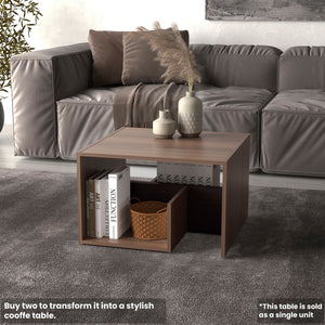 English Elm Everet 25" 3-Tier Shelf Side Table – Compact Multicolor End Table with Sturdy Shelves for Storage and Style B070P363824