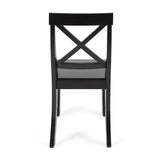 Christopher Knight Home® - Noble House - Roshan Farmhouse Black Finish Acacia Wood Dining Chairs