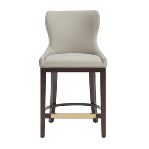 English Elm Blair Stone Leatherette Counter Stool – Chic Beech Wood Legs, Wingback Design, Fully Assembled Comfort B365P398067