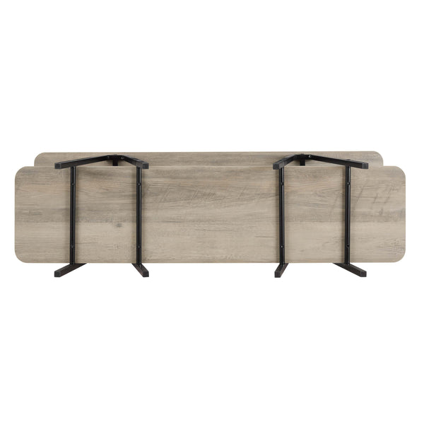 English Elm Modern Celine 47.24" Sideboard with Two Open Shelves, Carbon Steel Legs, TV Stand for Living Room Grey B365P398252