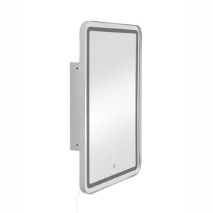 English Elm Rectangle LED Medicine Cabinet Mirror with Soft Touch Light, Magnetic Accessories, Tempered Shelves, Wall-Mounted Storage Silver W688P210793