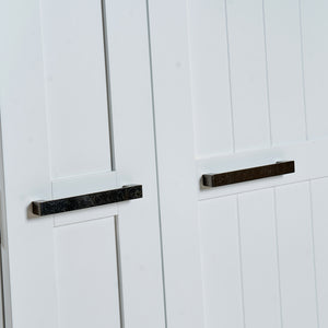 English Elm Kitchen Pantry Storage Cabinet White - Freestanding MDF Pantry with 5 Adjustable Shelves & Door Organizers, Compact 23.6"W x 15.75"D x 46.8"H W3417P315037