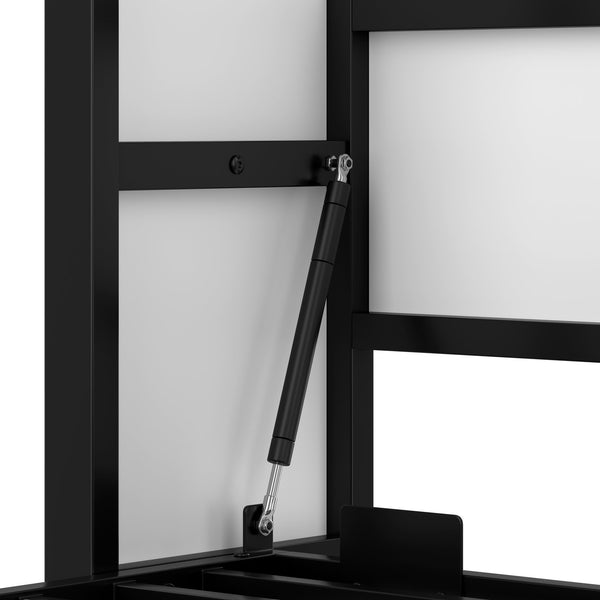 English Elm Twin Twin Murphy Bed with Metal Frame, Foldable 2-in-1 Space-Saving Design, Built-In Wardrobe, Shelves, Power Outlets and Durable Storage Solution Off White W1580S00147