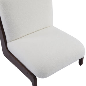 English Elm Scott Living Moda Set of 2 Accent Chairs White Cushion Matte Black Wood Frame Walnut N767P356660W
