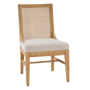 English Elm Christopher Knight Home® - Upholstered Dining Chair Set Of 4 With Natural Cane Backs, Soft Beige Seats & Durable Rubber Wood Legs N768P367152N_4