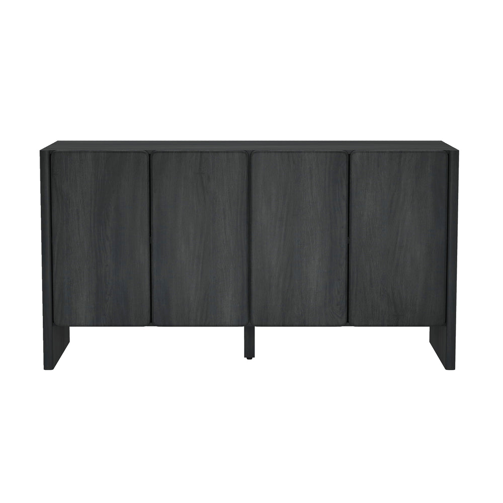 English Elm Linda 60" Sideboard Charcoal Gray — Minimalist 4-Door Soft-Close Storage with Adjustable Shelves & TV Stand (70") B365P397672