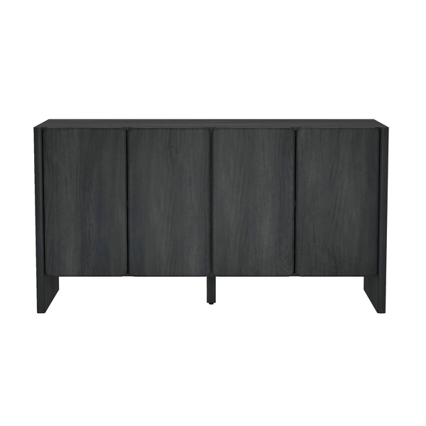 English Elm Linda 60" Sideboard Charcoal Gray — Minimalist 4-Door Soft-Close Storage with Adjustable Shelves & TV Stand (70") B365P397672