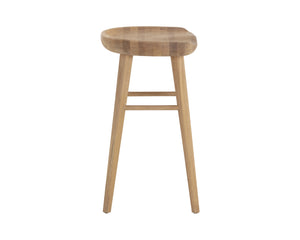 Sunpan Dominic Counter Stool - Solid Oak Craftsmanship with Sculpted Seat for Elegant Modern Spaces Light Oak
