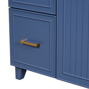 English Elm 36" Modern Bathroom Vanity with Ceramic Sink, Soft-Close Doors, Double-Layer Drawer & Storage Elegance Blue N729P289163C