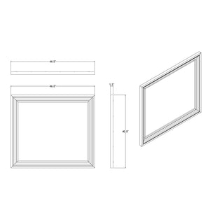 English Elm Mario Gray Large Mirror for Dresser - Contemporary Solid Wood & MDF Frame, Sleek Sturdy Construction B201P410121