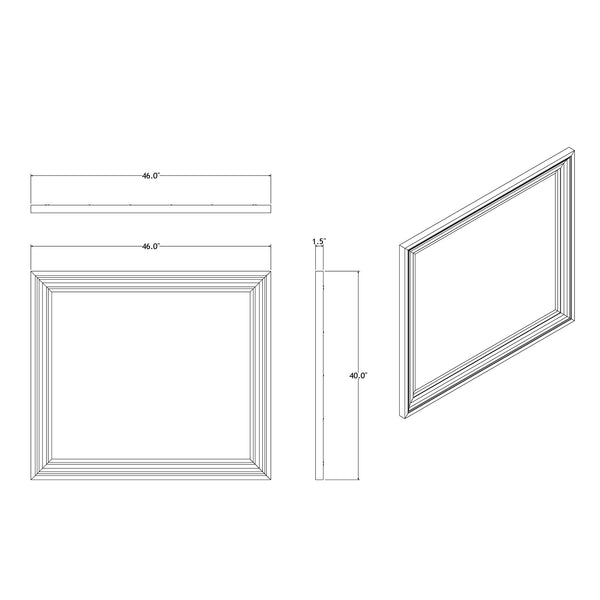 English Elm Mario Gray Large Mirror for Dresser - Contemporary Solid Wood & MDF Frame, Sleek Sturdy Construction B201P410121