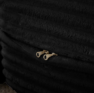 English Elm Modern Full Size Folding Sofa Bed with Plush Corduroy, 2 Pillows, 15" Foam Mattress, No Assembly Required Black W1885P347089