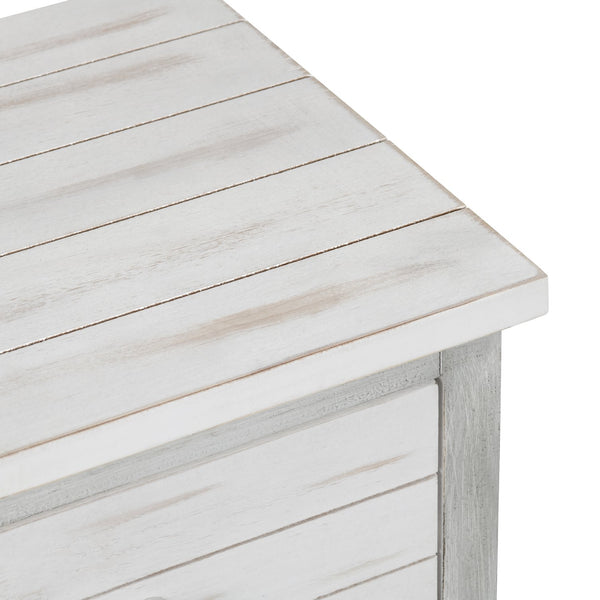 Crestview Collection Coastal White Wooden Cabinet With Storage Drawers & Doors - Charming Living Room Furniture Solution White Solid Wood Cvfzr6205