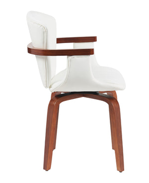 English Elm Mid-Century Bentwood Swivel Dining Chairs Set Of 2 - Stylish Pu Leather Accent Chairs For Any Space N842P290039K