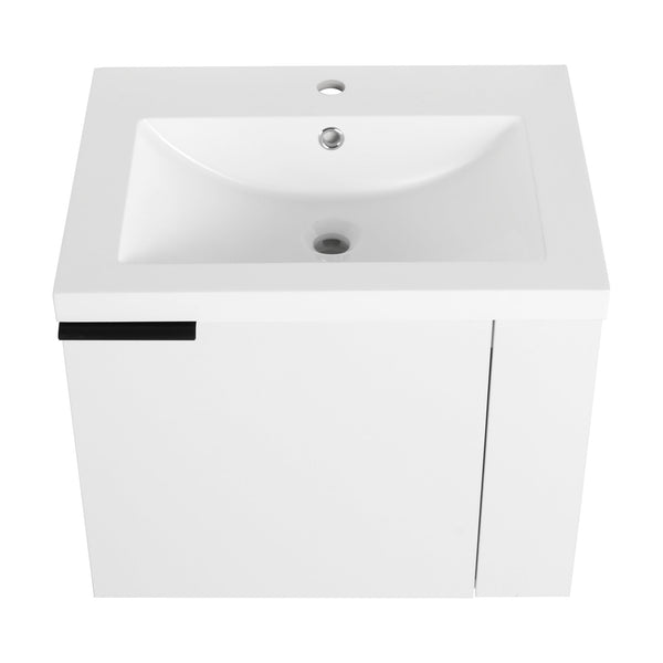 English Elm 24" Modern Bathroom Vanity Sink Combo - Stylish White Oak Cabinet With Soft-Close Doors & Storage W1972P204943