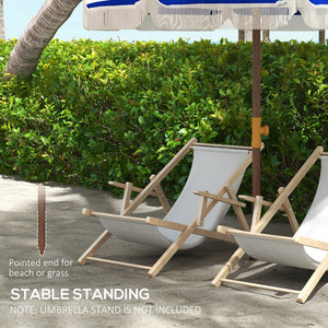 English Elm Outsunny 6.2' Portable Beach Umbrella With Uv 40+ Protection, Vented Canopy, Stylish Carry Bag W2225P174145-GIGA