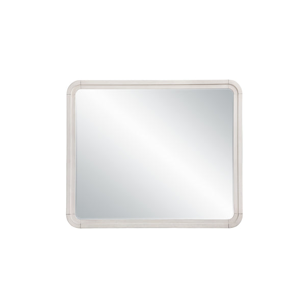 English Elm Malco Large Oak Dresser Mirror with Sleek Rounded Wood Frame, MDF Glass Construction, Modern Elegance B201P391827