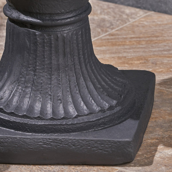 English Elm Christopher Knight Home® - MGO Garden Urn Planter with Roman Botanical Accents, Lightweight Faux-Stone Magnesium Oxide Chalice for Flowers Herbs and Succulents, Ready to Use (28.25" H) Black 63402.00BLK