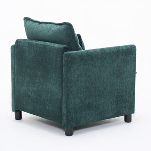 English Elm Comfy Modern Accent Chair Thick Cushioned Seat with Pillow Set for Reading Nooks W1893P396306