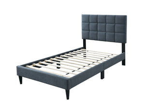 English Elm Luxurious Full Platform Bed Biscuit Tufted Linen Headboard Adjustable Height Frame B011P415815