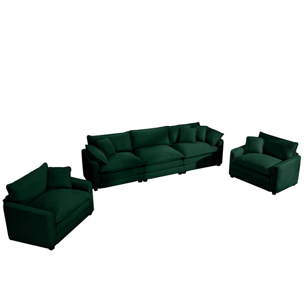English Elm Luxurious Corduroy Sofa Set: Elegant 3-Seater & 2 Single Sofas For Stylish Living Rooms & Clubs W714S00806