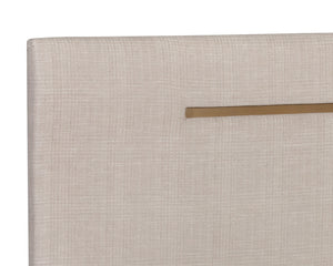 Sunpan Danbury King Bed in Naya Check Cream - Modern Comfort with Rustic Bronze Accents for Stylish Interiors