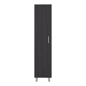 English Elm Vegas Tall Narrow Oak Tower Cabinet with Fixed Shelves for Laundry Utility Rooms Wenge B128P473979
