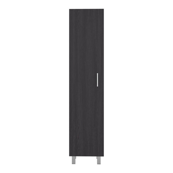 English Elm Vegas Tall Narrow Oak Tower Cabinet with Fixed Shelves for Laundry Utility Rooms Wenge B128P473979